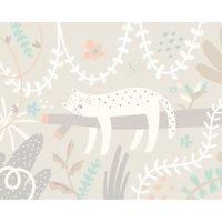 Origin Murals Sleeping Jungle Leopard Grey Wall Mural - 3.5 x 2.8m