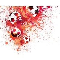 Origin Murals Football Splash Red Wall Mural - 3.5 x 2.8m