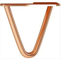 Rothley Polished Copper 2 Pin Hairpin Leg - 100mm - Pack of 4