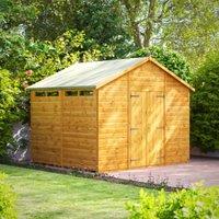 Powersheds Double Door Apex Shiplap Dip Treated Security Shed - 8 x 10ft