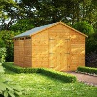 Powersheds Double Door Apex Shiplap Dip Treated Security Shed - 12 x 10ft