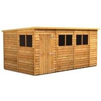Powersheds Pent Overlap Dip Treated Shed - 14 x 8ft