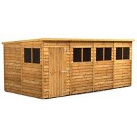 Powersheds Pent Overlap Dip Treated Shed - 16 x 8ft