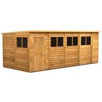 Powersheds Pent Overlap Dip Treated Shed - 18 x 8ft
