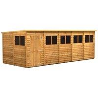 Powersheds Pent Overlap Dip Treated Shed - 20 x 8ft