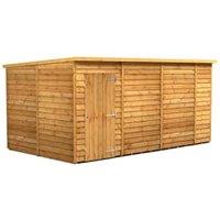 Powersheds Pent Overlap Dip Treated Windowless Shed - 14 x 8ft