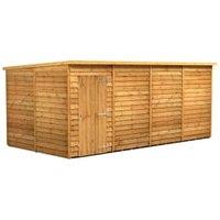 Powersheds Pent Overlap Dip Treated Windowless Shed - 16 x 8ft
