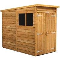 Powersheds Double Door Pent Overlap Dip Treated Shed - 4 x 8ft