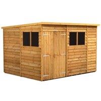Powersheds Double Door Pent Overlap Dip Treated Shed - 10 x 8ft