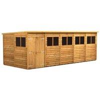 Powersheds Double Door Pent Overlap Dip Treated Shed - 20 x 8ft