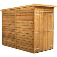 Powersheds Double Door Pent Overlap Dip Treated Windowless Shed - 4 x 8ft