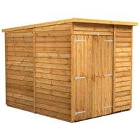 Powersheds Double Door Pent Overlap Dip Treated Windowless Shed - 6 x 8ft