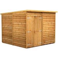 Powersheds Double Door Pent Overlap Dip Treated Windowless Shed - 8 x 8ft