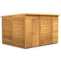 Powersheds Double Door Pent Overlap Dip Treated Windowless Shed - 10 x 8ft