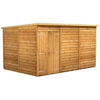 Powersheds Double Door Pent Overlap Dip Treated Windowless Shed - 12 x 8ft