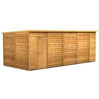 Powersheds Double Door Pent Overlap Dip Treated Windowless Shed - 18 x 8ft