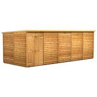 Powersheds Double Door Pent Overlap Dip Treated Windowless Shed - 20 x 8ft