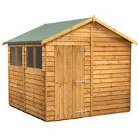 Powersheds Apex Overlap Dip Treated Shed - 8 x 8ft