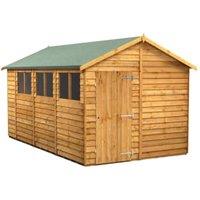 Powersheds Apex Overlap Dip Treated Shed - 14 x 8ft