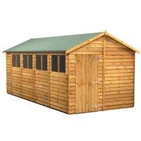 Powersheds Apex Overlap Dip Treated Shed - 18 x 8ft