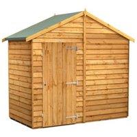 Powersheds Apex Overlap Dip Treated Windowless Shed - 4 x 8ft