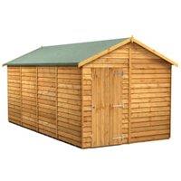 Powersheds Apex Overlap Dip Treated Windowless Shed - 16 x 8ft