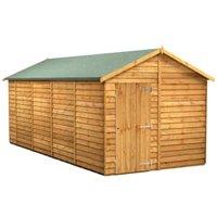 Powersheds Apex Overlap Dip Treated Windowless Shed - 18 x 8ft
