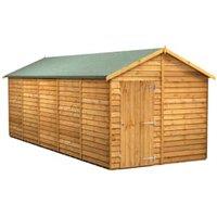 Powersheds Apex Overlap Dip Treated Windowless Shed - 20 x 8ft