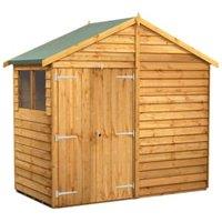 Powersheds Double Door Apex Overlap Dip Treated Shed - 4 x 8ft
