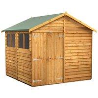 Powersheds Double Door Apex Overlap Dip Treated Shed - 8 x 8ft
