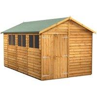 Powersheds Double Door Apex Overlap Dip Treated Shed - 14 x 8ft