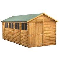 Powersheds Double Door Apex Overlap Dip Treated Shed - 18 x 8ft