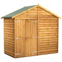Powersheds Double Door Apex Overlap Dip Treated Windowless Shed - 4 x 8ft