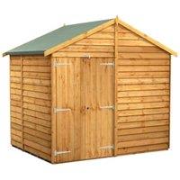 Powersheds Double Door Apex Overlap Dip Treated Windowless Shed - 6 x 8ft