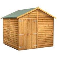 Powersheds Double Door Apex Overlap Dip Treated Windowless Shed - 8 x 8ft