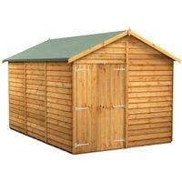 Powersheds Double Door Apex Overlap Dip Treated Windowless Shed - 12 x 8ft
