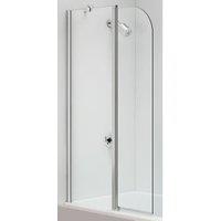 Nexa By Merlyn Easy-Fit Two Panel Hinged Curved Bath Screen - 1500 x 900mm