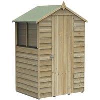Forest Garden 4Life Apex Overlap Pressure Treated Shed with Base & Assembly - 4 x 3ft