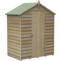 Forest Garden 4Life Apex Overlap Pressure Treated Windowless Shed with Assembly - 5 x 3ft