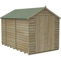 Forest Garden 4Life Apex Overlap Pressure Treated Double Door Windowless Shed with Base - 6 x 10ft