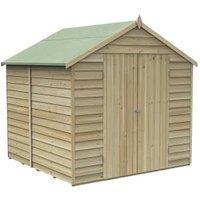 Forest Garden 4Life Apex Overlap Pressure Treated Double Door Windowless Shed - 7 x 7ft