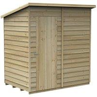 Forest Garden 4Life Pent Overlap Pressure Treated Windowless Shed with Base & Assembly - 6 x 4ft