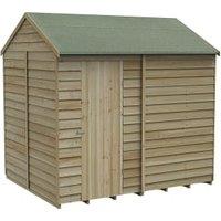 Forest Garden 4Life Reverse Apex Overlap Pressure Treated Windowless Shed with Base - 8 x 6ft