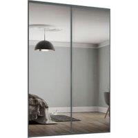 Spacepro Heritage 2 Wardrobe Door Kit Graphite Framed - 2x 1 Panel Mirror -1185mm (W)