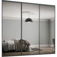 Spacepro Heritage 3 (W)ardrobe Door Kit Graphite Framed - 3 x 1 Panel Mirror - 2717mm (W)