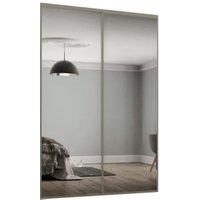 Spacepro Heritage 2 (W)ardrobe Door Kit Nickel Framed - 2 x 1 Panel Mirror - 1803mm (W)