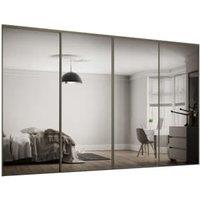 Spacepro Shaker 4 (W)ardrobe Door Kit Nickel Framed - 4 x 1 Panel Mirror -3631mm (W)