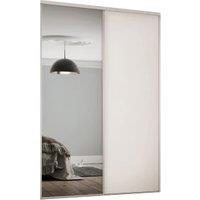 Spacepro Heritage 2 (W)ardrobe Door Kit Cashmere Framed - 1 x 1 Panel Shaker & 1 x 1 Panel Mirror - 1195mm (W)