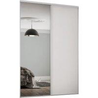 Spacepro Heritage 2 (W)ardrobe Door Kit Dove Grey Framed - 1 x 1 Panel Shaker & 1 x 1 Panel Mirror - 1499mm (W)