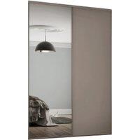 Spacepro Heritage 2 (W)ardrobe Door Kit Stone Grey Framed - 1 x 1 Panel Shaker & 1 x 1 Panel Mirror - 1803mm (W)